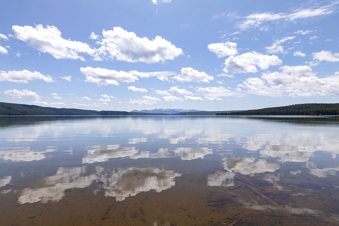 Views of the Red Mountains from the North Shore Shoshone Lake Tr