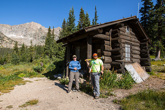 Posing at Thunder Lake Cabin