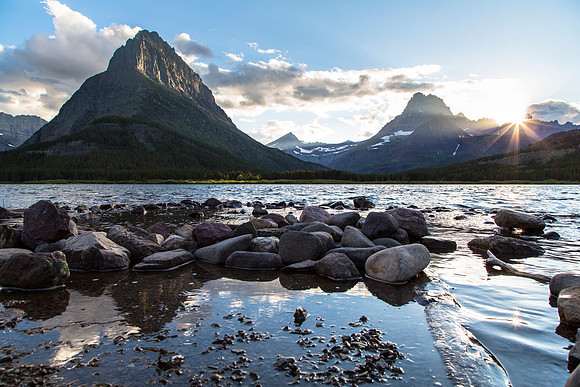 Sunset at Swiftcurrent Lake 7.23.16