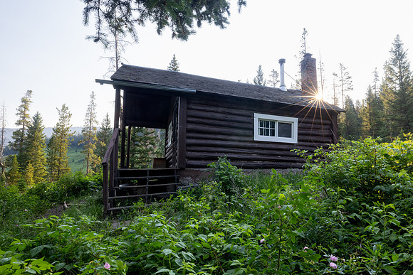 Custer Gallatin NF Mystic Lake Cabin: sunrise east face
