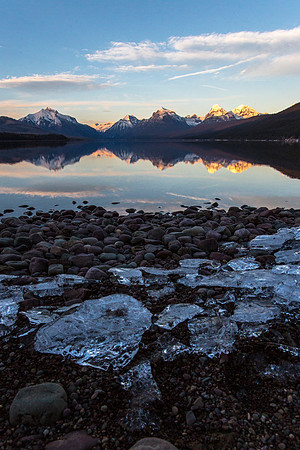 Lake McDonald Alpenglow and Ice