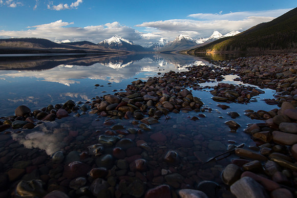Evening Light on Lake McDonald Shoreline (2)