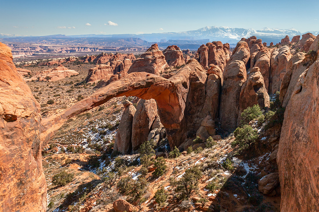 Looking down on Landscape Arch