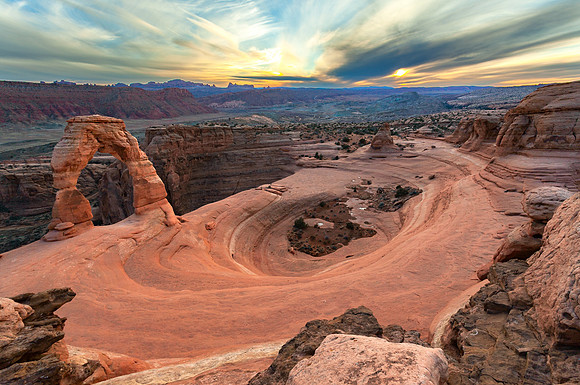 Cloudy Sunset at Delicate Arch