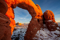 Viewing the La Sals through Turret Arch