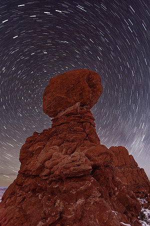 Balanced Rock with Star Trails