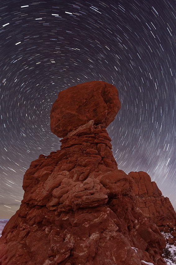 Balanced Rock with Star Trails