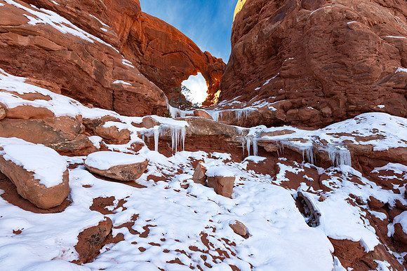Christmas Tree Arch Icefall Landscape