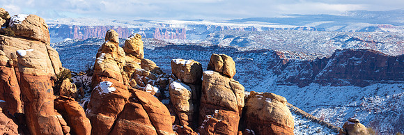 Snowy Fins and Canyons