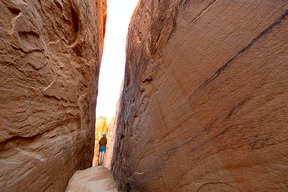 Lindsey on Sand Dune Arch Trail