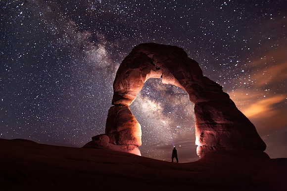 Self Portrait - Delicate Arch at Night [Explored 4-15-13]