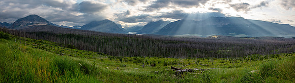 Crepuscular Rays over St. Mary Valley