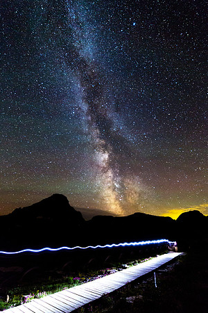 Hiker Under Milky Way Portrait