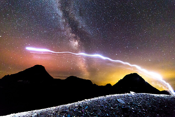 Walking the Moraine Under the Milky Way