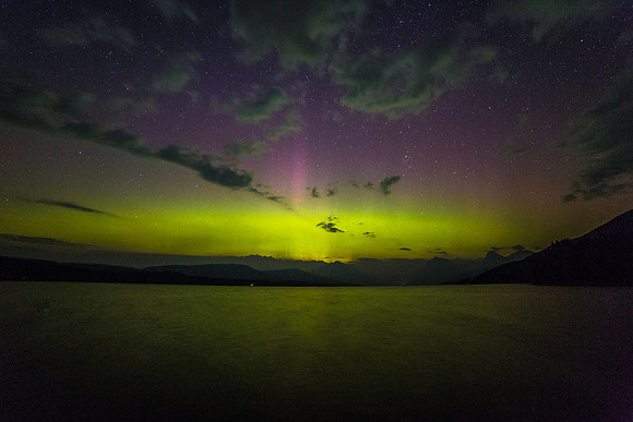 Aurora over Lake McDonald 8:15:15