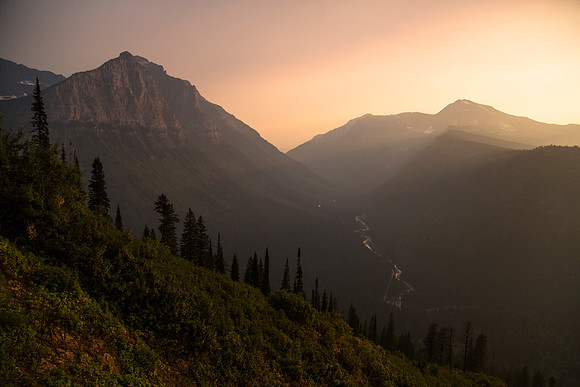 Looking Down McDonald Valley at Sunset