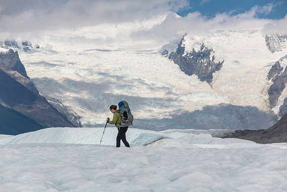 Backpackers Exploring the Root Glacier (6)