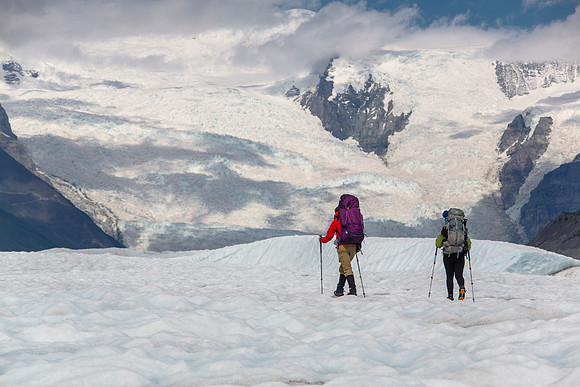 Backpackers Exploring the Root Glacier (7)