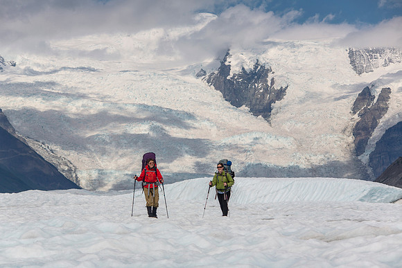 Backpackers Exploring the Root Glacier (8)