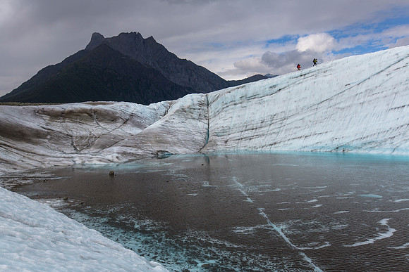 Backpackers Exploring the Root Glacier (9)