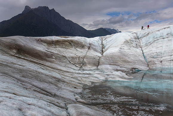 Backpackers Exploring the Root Glacier (10)