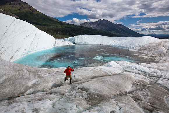 Backpackers Exploring the Root Glacier (12)