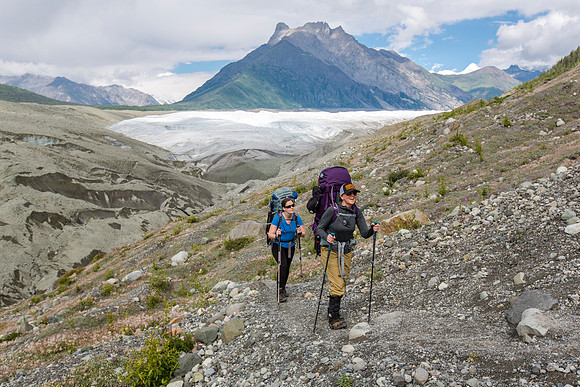 Backpackers on the Root Glacier Trail