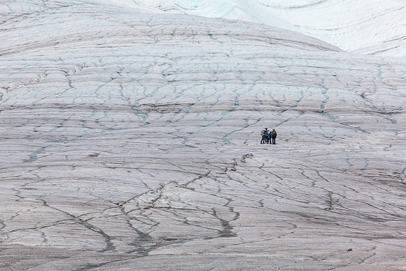 Hikers on the Root Glacier