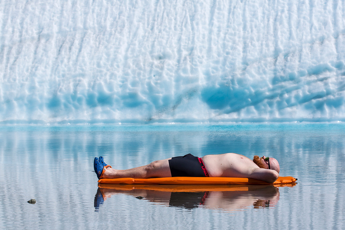 Sunbathing on the Root Glacier (2)