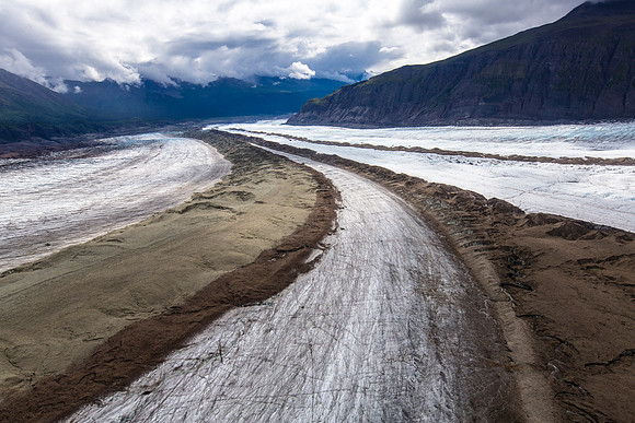 Medial Moraines on the Rohn Glacier