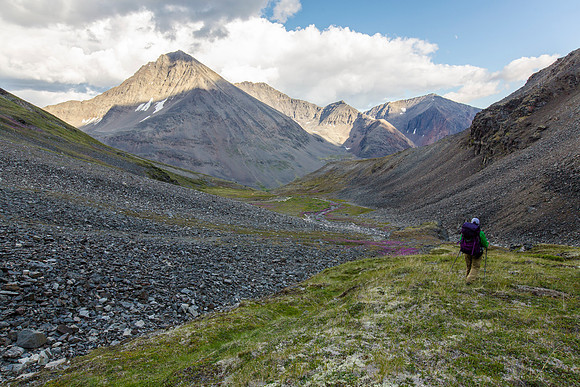 Hiker in Aqueduct Drainage