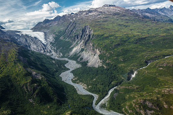 Little Bremner Glacier, Little Bremner River, and Tebay Falls