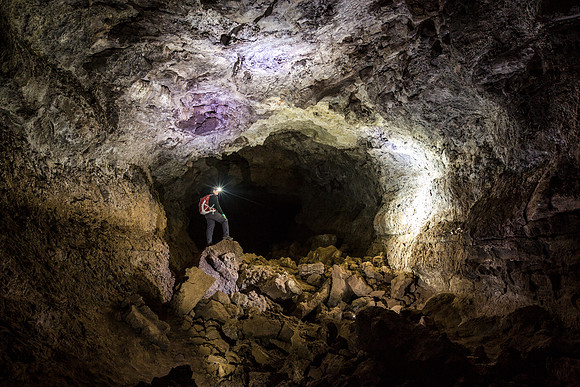 Hiker in Junction Cave