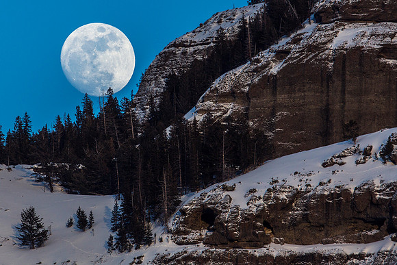 Full Moon over Thunderer in Yellowstone