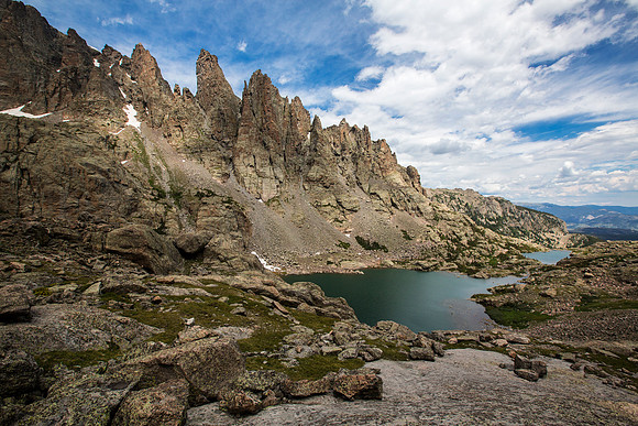 Sharktooth Ridge, Sky Pond, and Lake of Glass