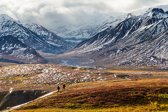 Hikers on the Eielson Loop