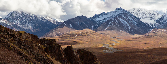 Sheep on Polychrome Cliffs Panorama