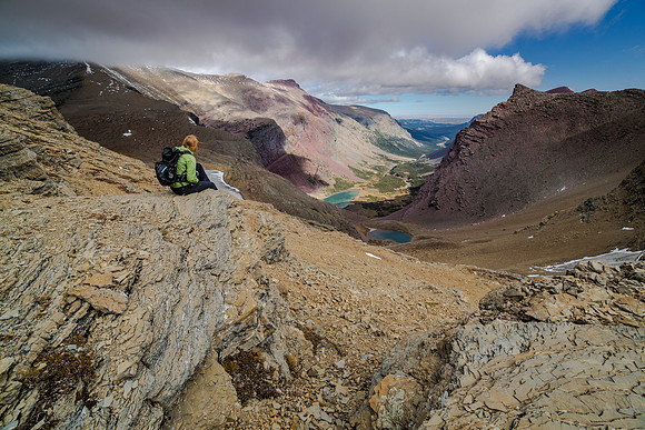 Hiker Overlooking Boulder Creek