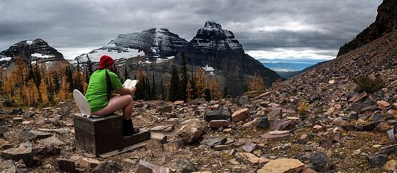 Self-portrait - Boulder Pass Shitter Pano