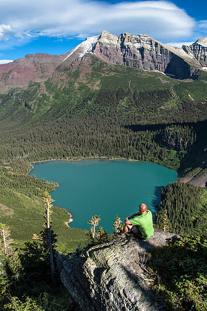 Self-portrait - Overlooking Grinnell Lake