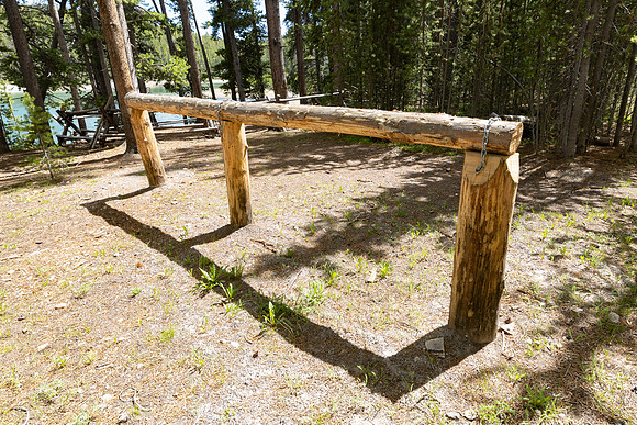 Mary Lake Patrol Cabin: new hitch rack