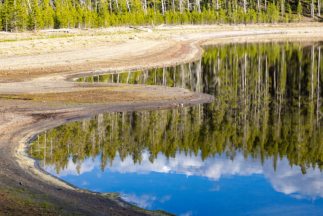 Curvy shoreline of Mary Lake