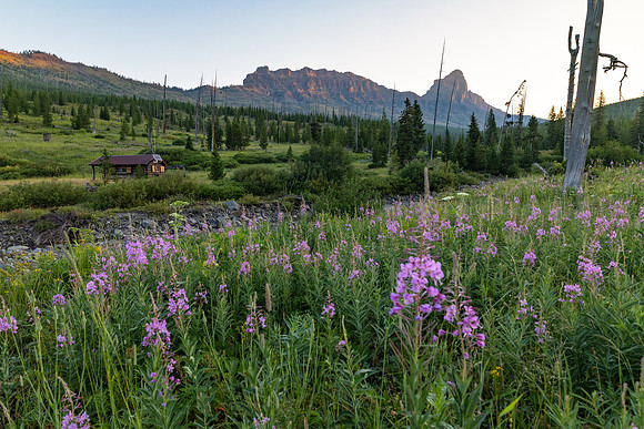First light on Ampitheater Ridge over Cache Creek Patrol Cabin