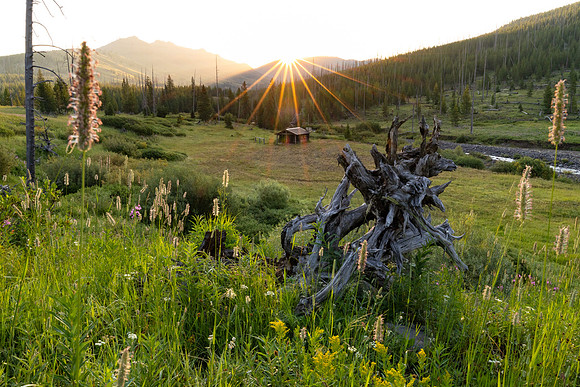 Sunrise over Cache Creek Patrol Cabin