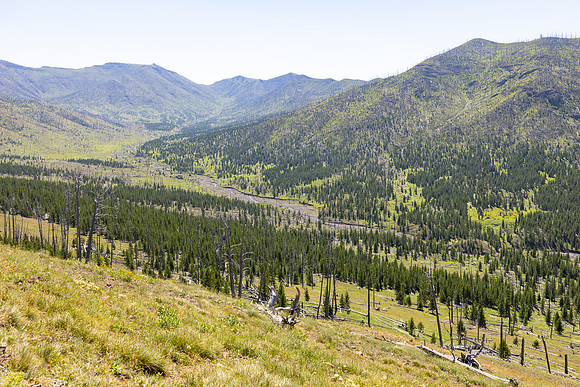 Views of bowl southwest of Republic Pass