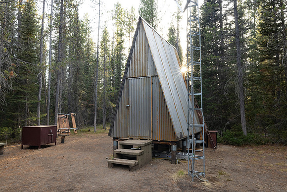 Union Falls Patrol Cabin: east corner