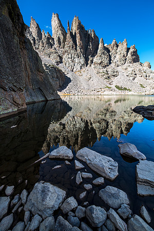 Sky Pond Reflections with Shoreline