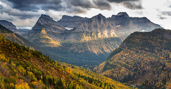 Fall in Lake McDonald Valley Panorama