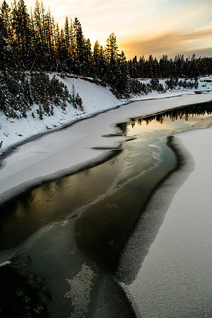 Middle Fork Sunset from West Glacier Bridge Portrait