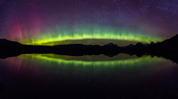 Aurora Arc on Lake McDonald